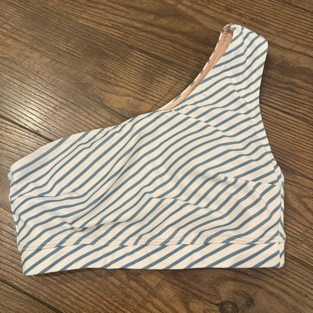 Albion Striped One Shoulder Swim Top Size XS